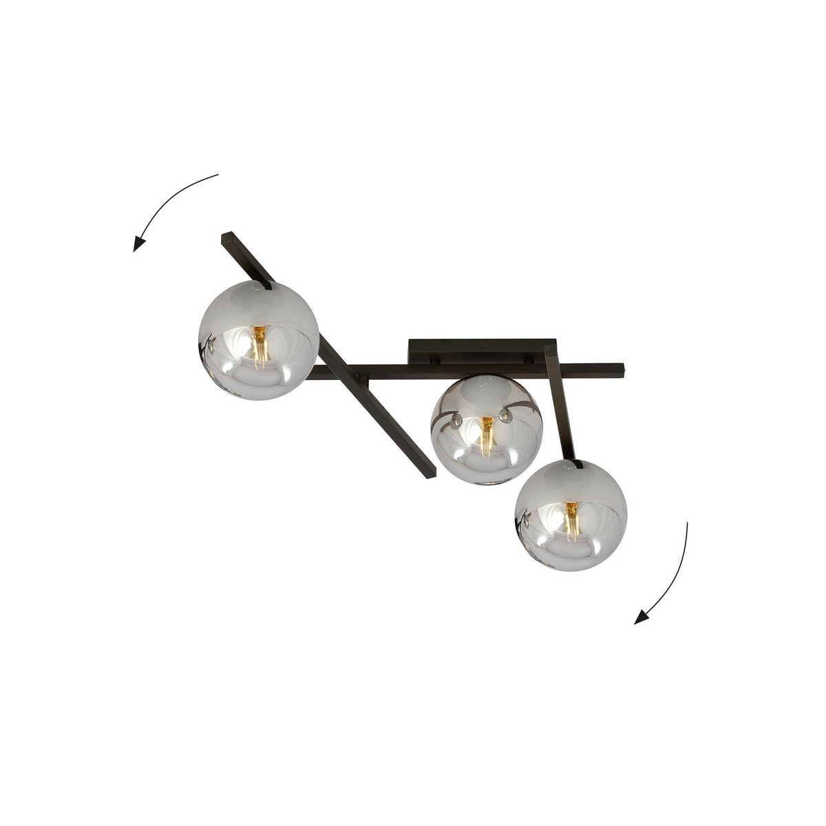 EMIBIG Deckenlampe Smart schwarz/grafit 3-flammig Deckenleuchte Leuchte Lampe85 - 5901738921399