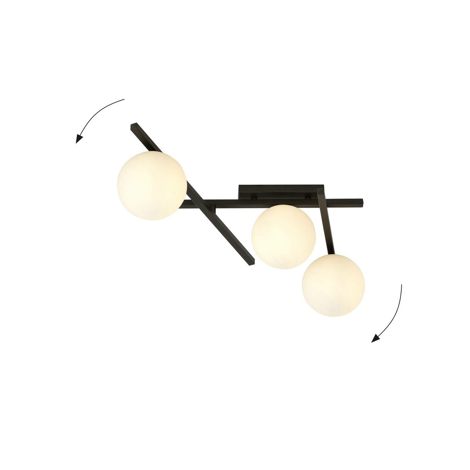 B-Ware Deckenlampe Smart Deckenleuchte Deckenlicht Leuchte Lampe Schwarz Opal 3 Flammig - 3071514