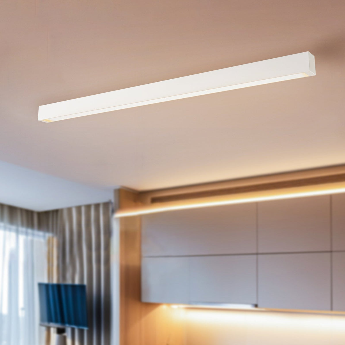 Nowodvorski-Lighting Deckenlampe Straight Deckenleuchte Deckenlicht weiß 122 cm - 5903139755696