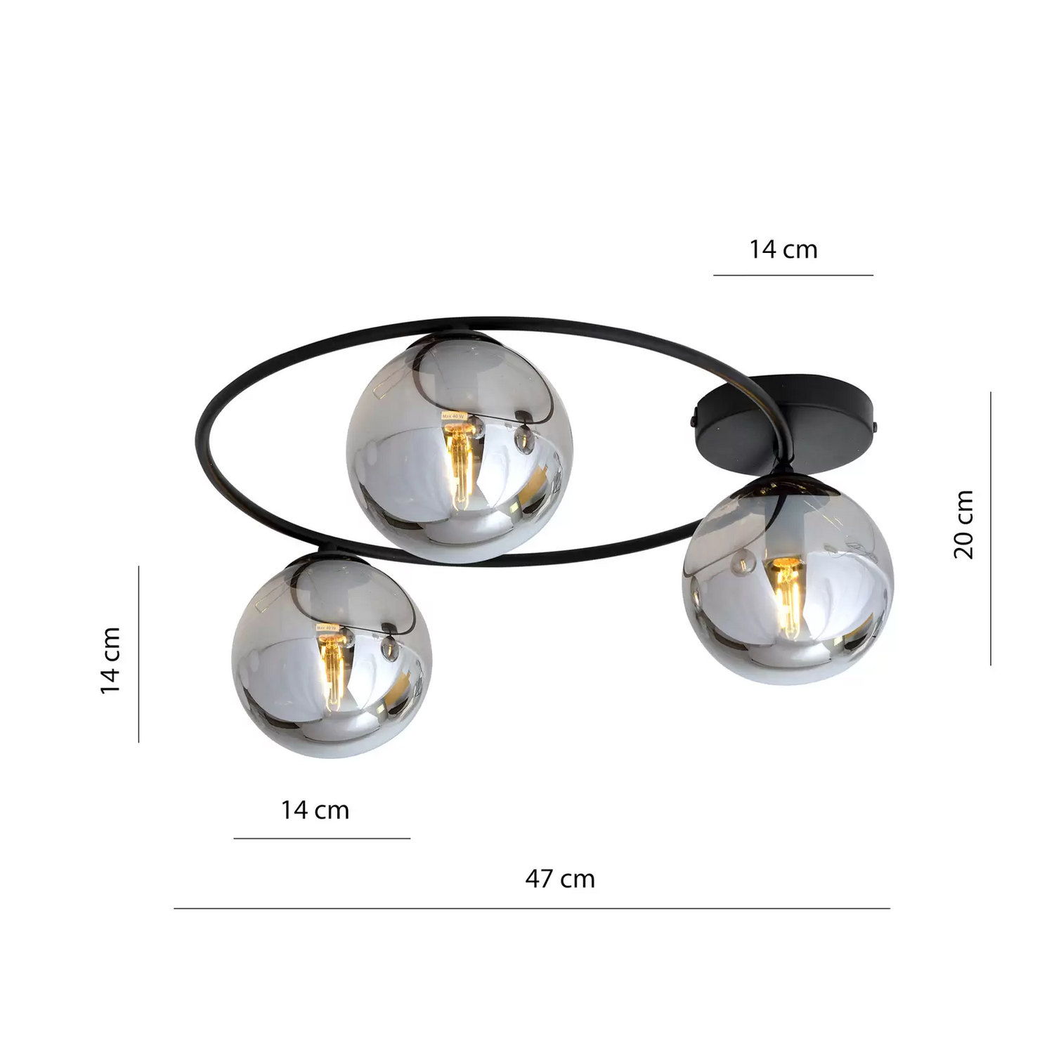 Plafonnier Euluna Ascella, lampe de plafond, luminaire, éclairage de plafond, qualité B 