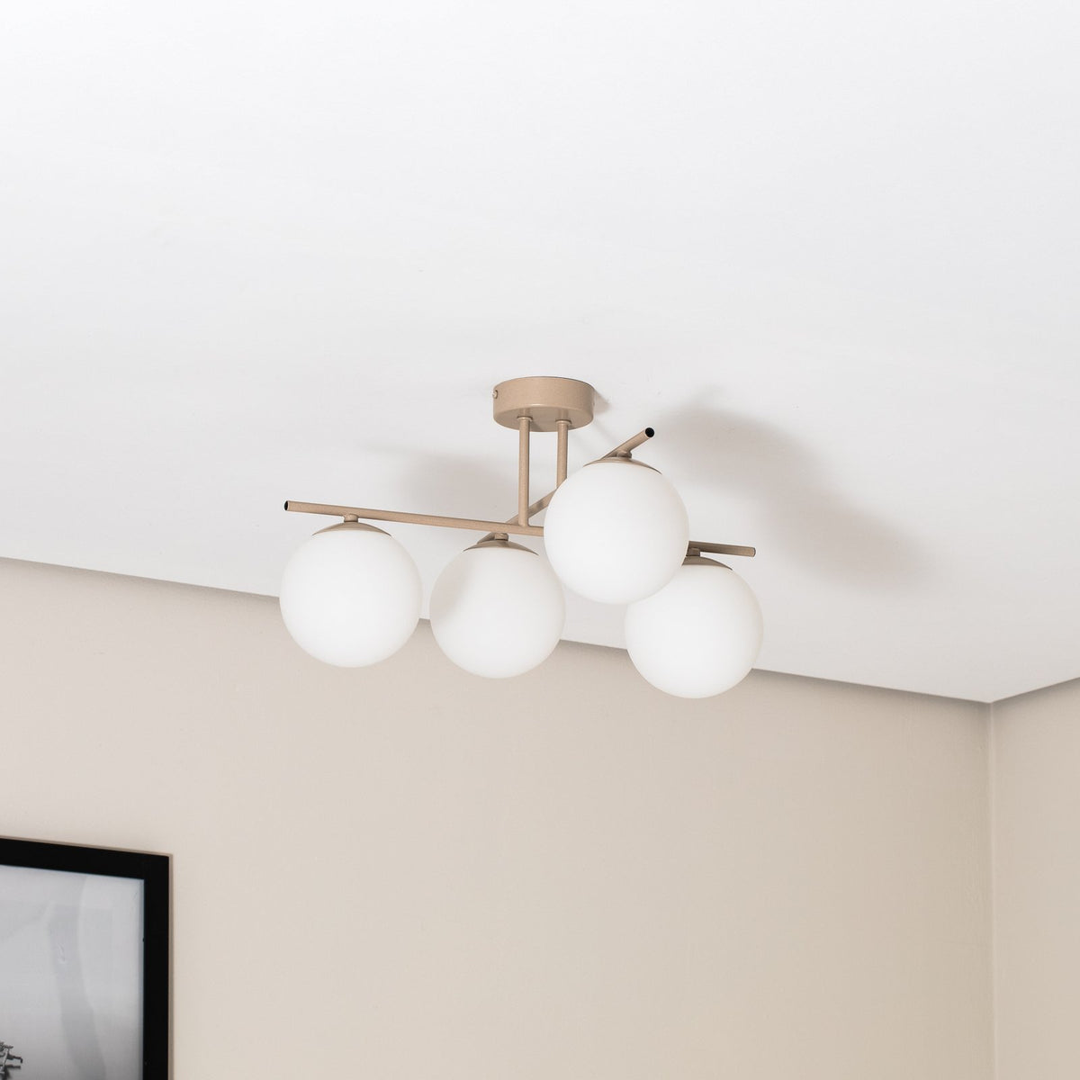 Aurora Deckenleuchte Lampe Deckenlampe beige Ø 50 cm 4 flammig Glas E14 - 5905563004197