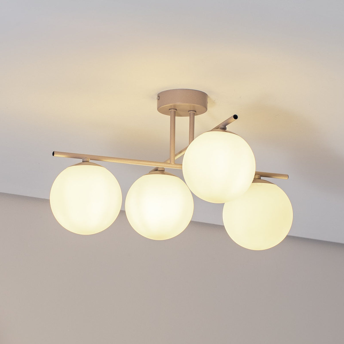 Aurora Deckenleuchte Lampe Deckenlampe beige Ø 50 cm 4 flammig Glas E14 - 5905563004197