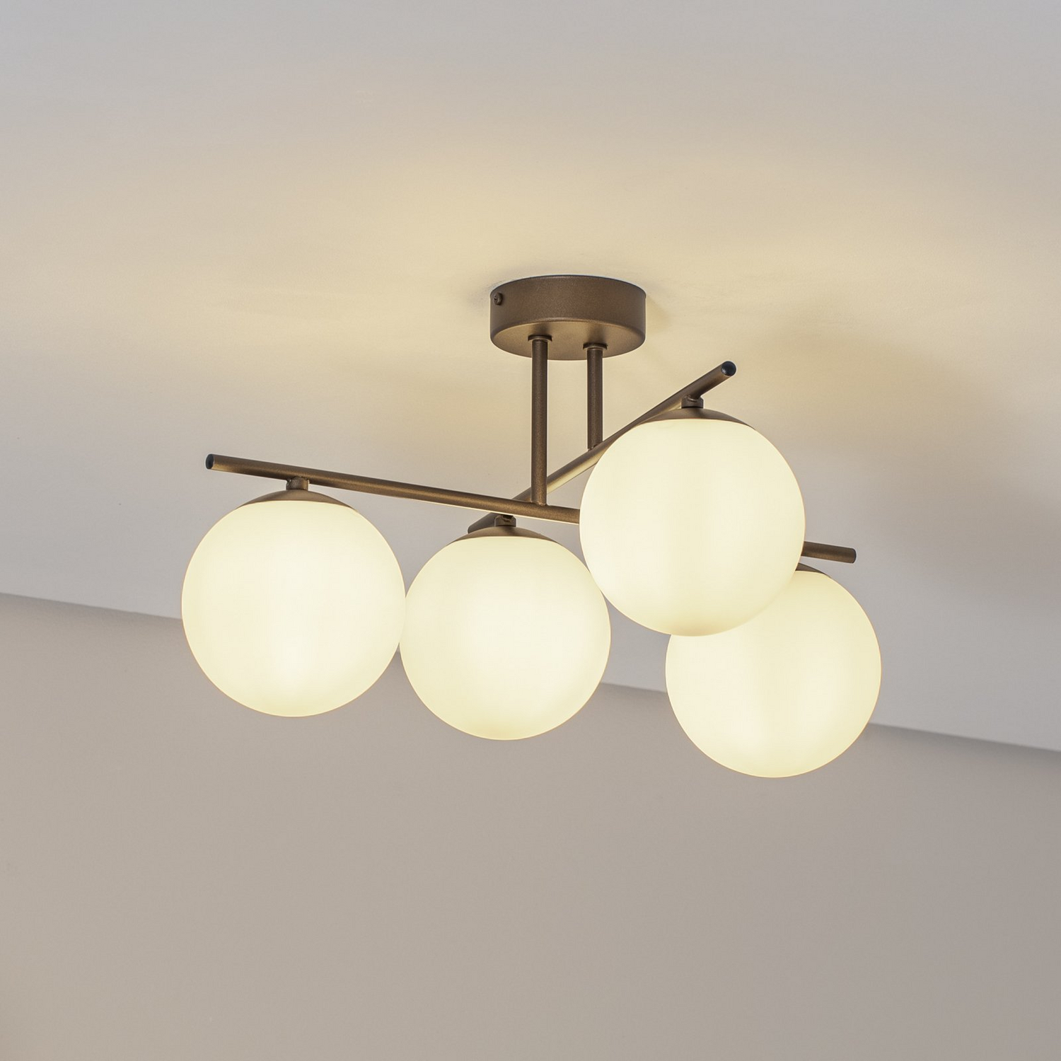 B-Ware Domiluce Deckenleuchte Lampe Aurora Braun Glas ø 50 Cm 4 Flammig E14 Leuchte - 5905563004203