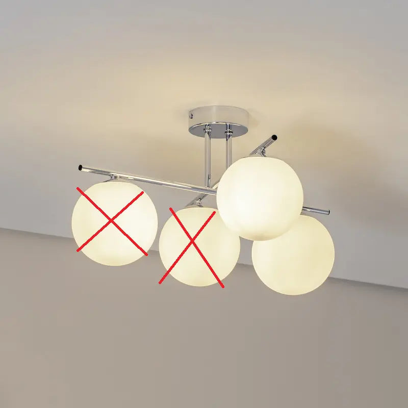 Aurora Deckenleuchte Lampe Chrom Glas E14 4 Flammig ø 50 Cm Weiß Siehe Text/Foto B-Ware - 5905563002872