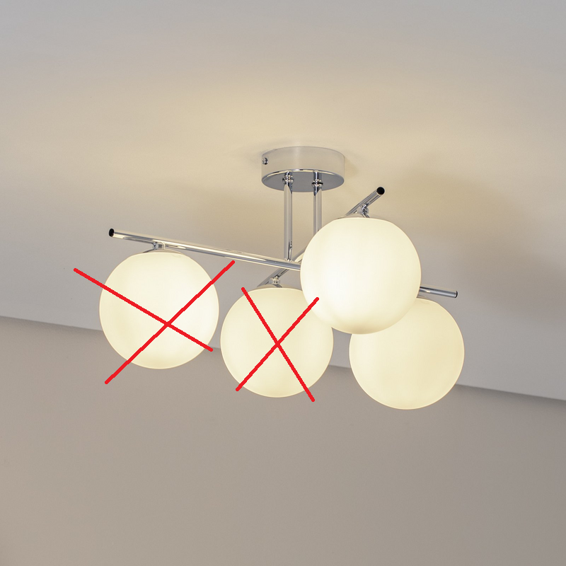 Domiluce Aurora Deckenleuchte Lampe chrom Glas E14 Ø50cm Metall SIEHE TEXT/FOTO - 5905563002872