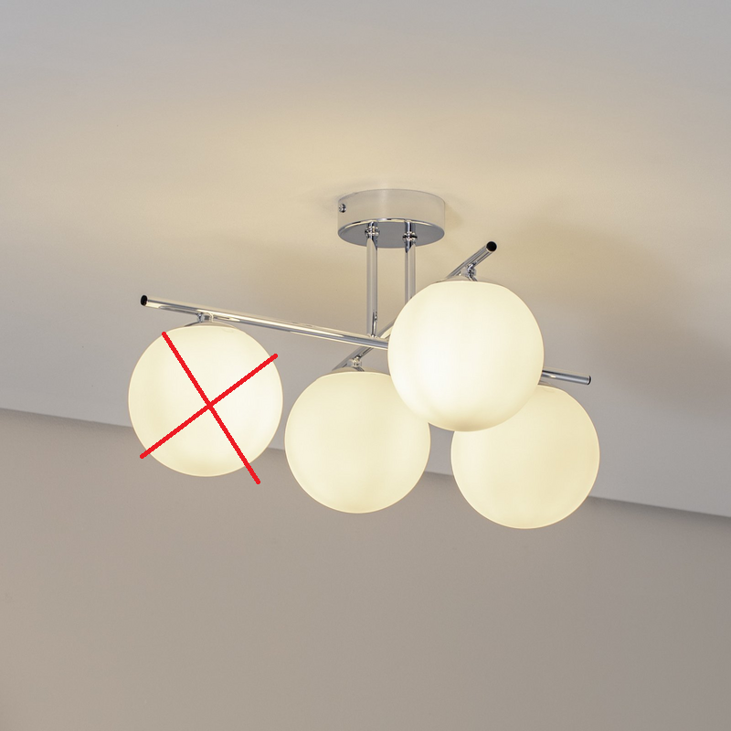 Aurora Deckenleuchte Lampe Chrom Glas E14 Weiß Metall Leuchte Siehe Text/Foto B-Ware - 5905563002872