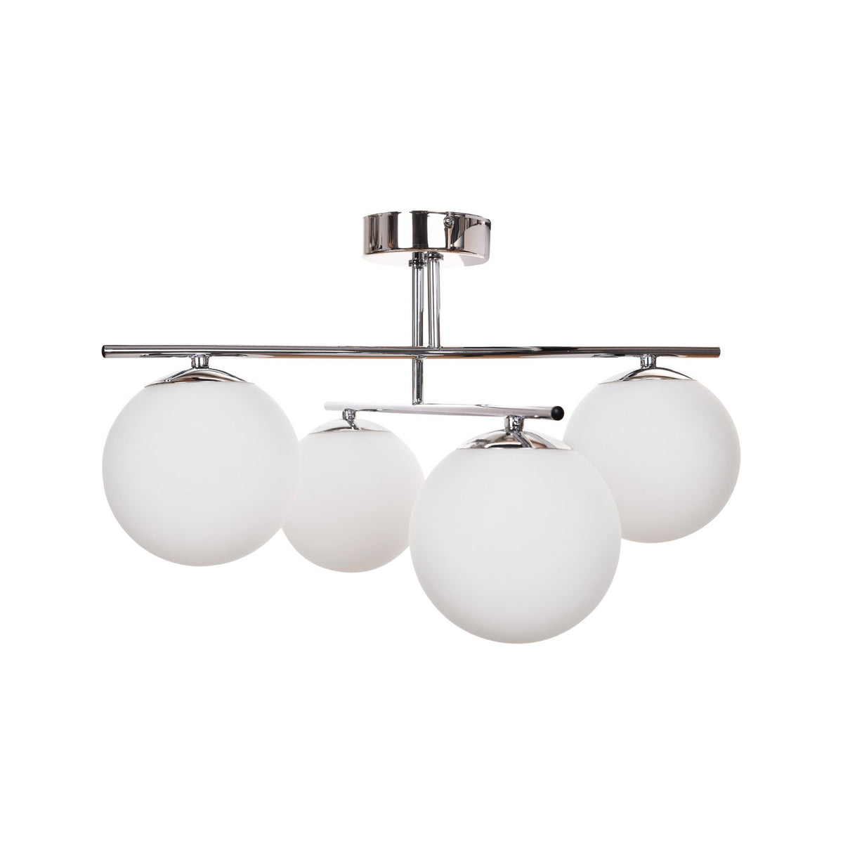 Domiluce Aurora Deckenleuchte Lampe chrom Glas E14 4-flammig Ø 50 cm weiß Metall - 5905563002872