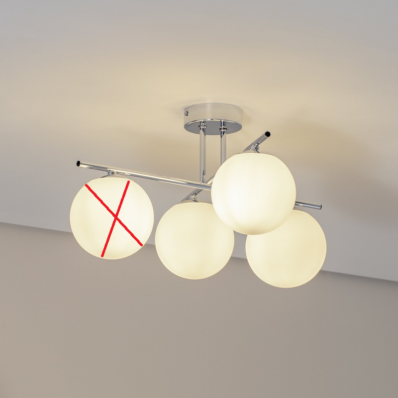 Aurora Deckenleuchte Lampe Chrom Glas E14 Weiß Metall Leuchte Siehe Text/Foto B-Ware - 5905563002872