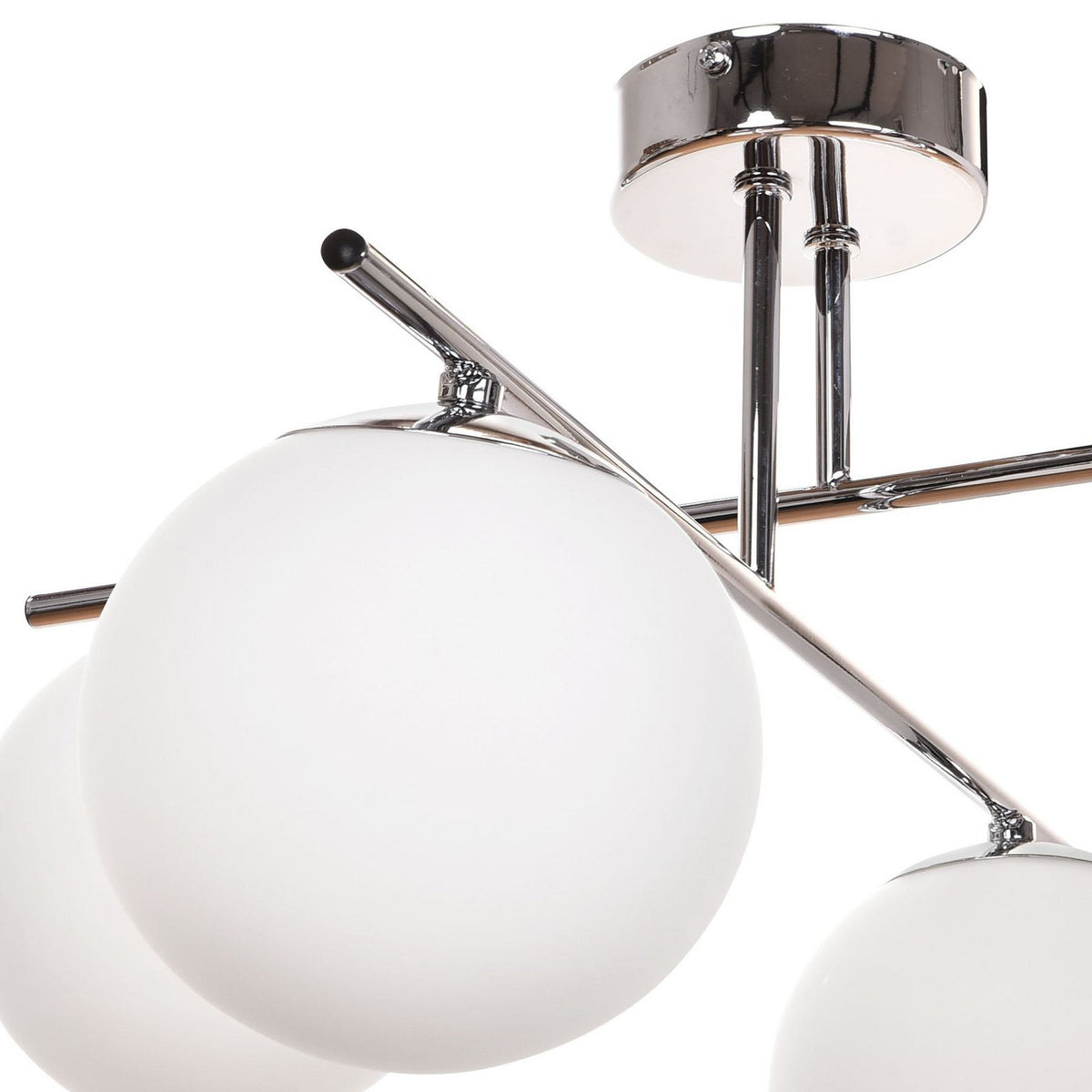 Domiluce Aurora Deckenleuchte Lampe chrom Glas E14 4-flammig Ø 50 cm weiß Metall - 5905563002872