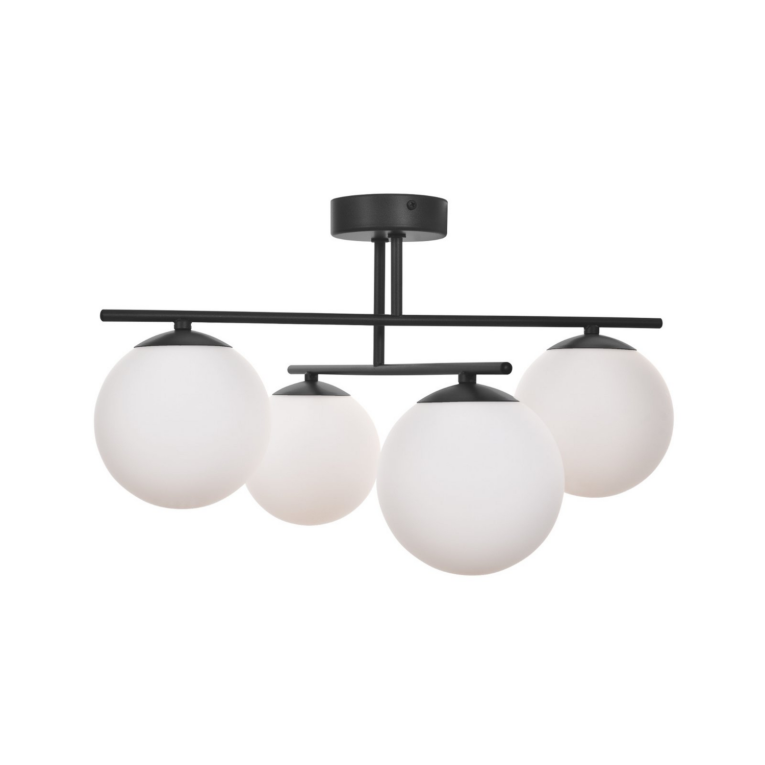 B-Ware Aurora Deckenleuchte Lampe Schwarz Glas ø 50 Cm 4 Flammig E14