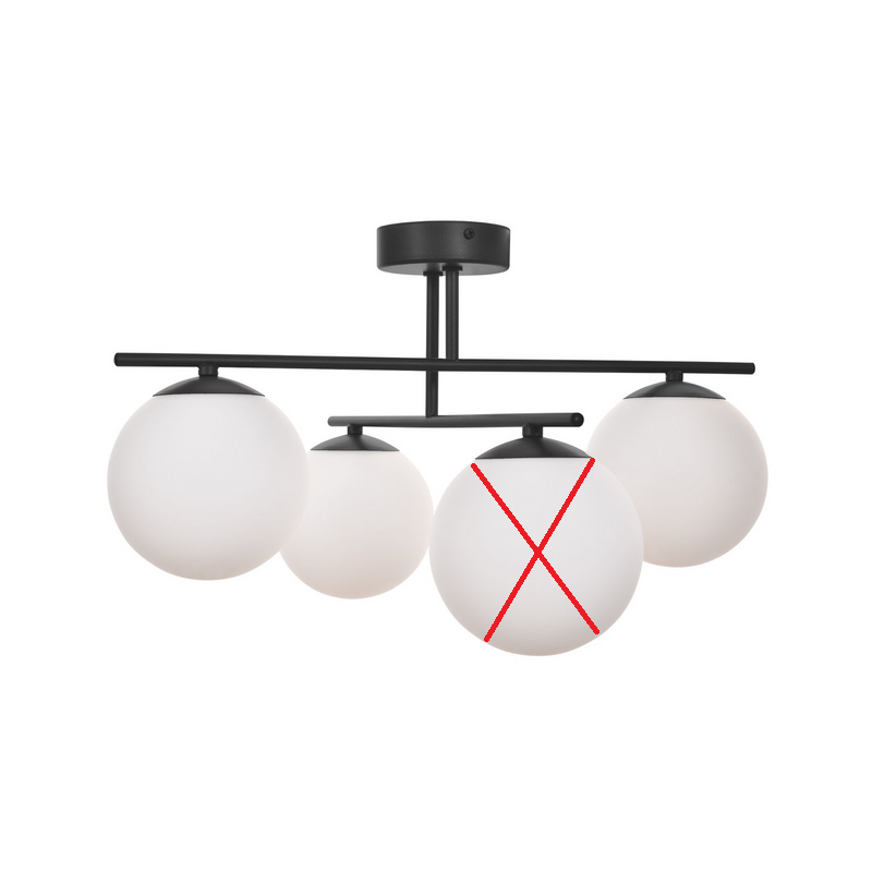 Aurora Deckenleuchte Lampe schwarz Glas Ø 50 cm 4 flammig E14 SIEHE TEXT/FOTO327 - 5905563001387