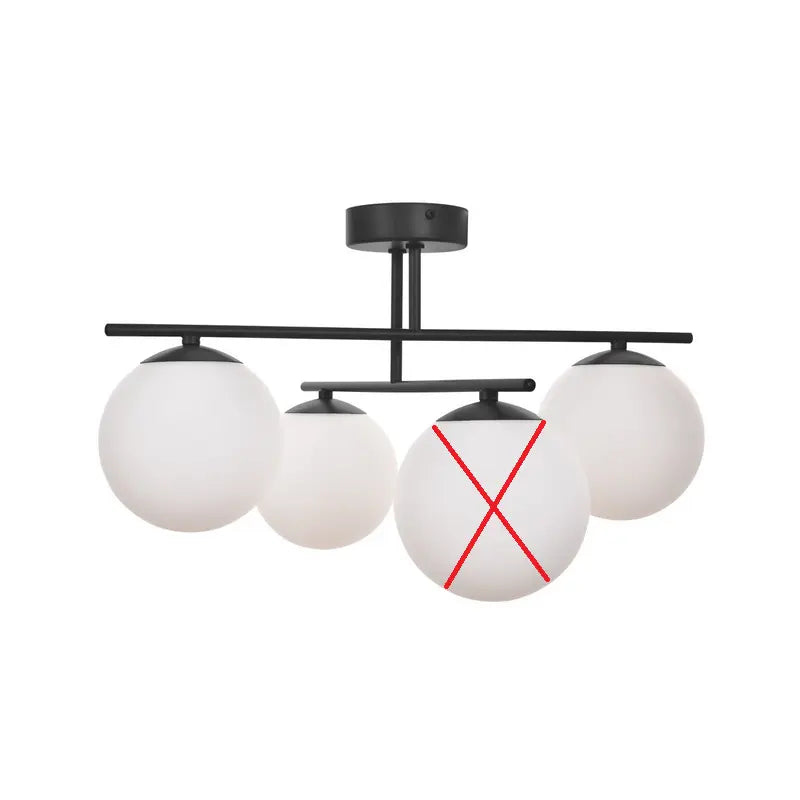 B-Ware Aurora Deckenleuchte Lampe Schwarz Glas ø 50 Cm 4 Flammig E14 Siehe Text/Foto - 5905563001387