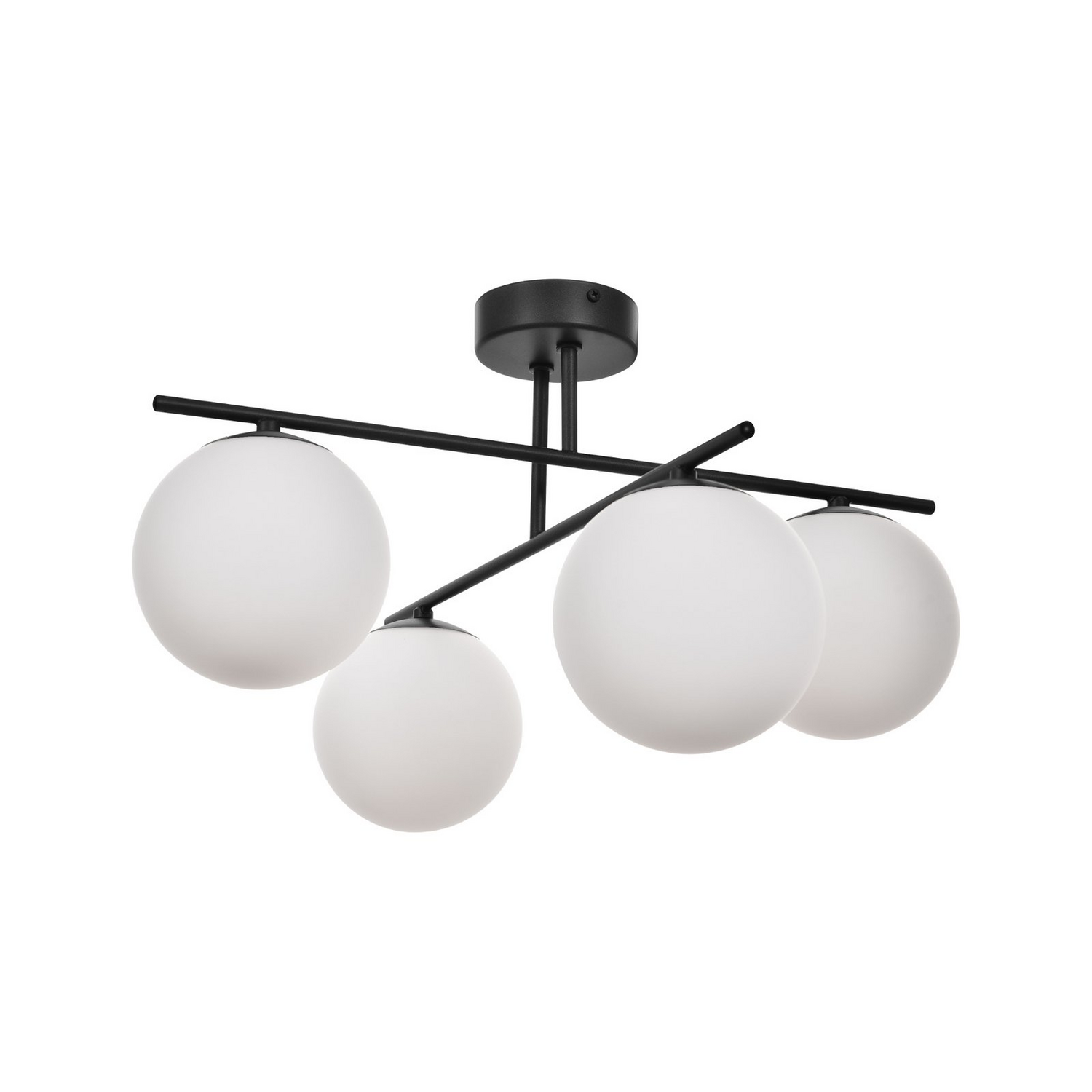 B-Ware Aurora Deckenleuchte Lampe Schwarz Glas ø 50 Cm 4 Flammig E14