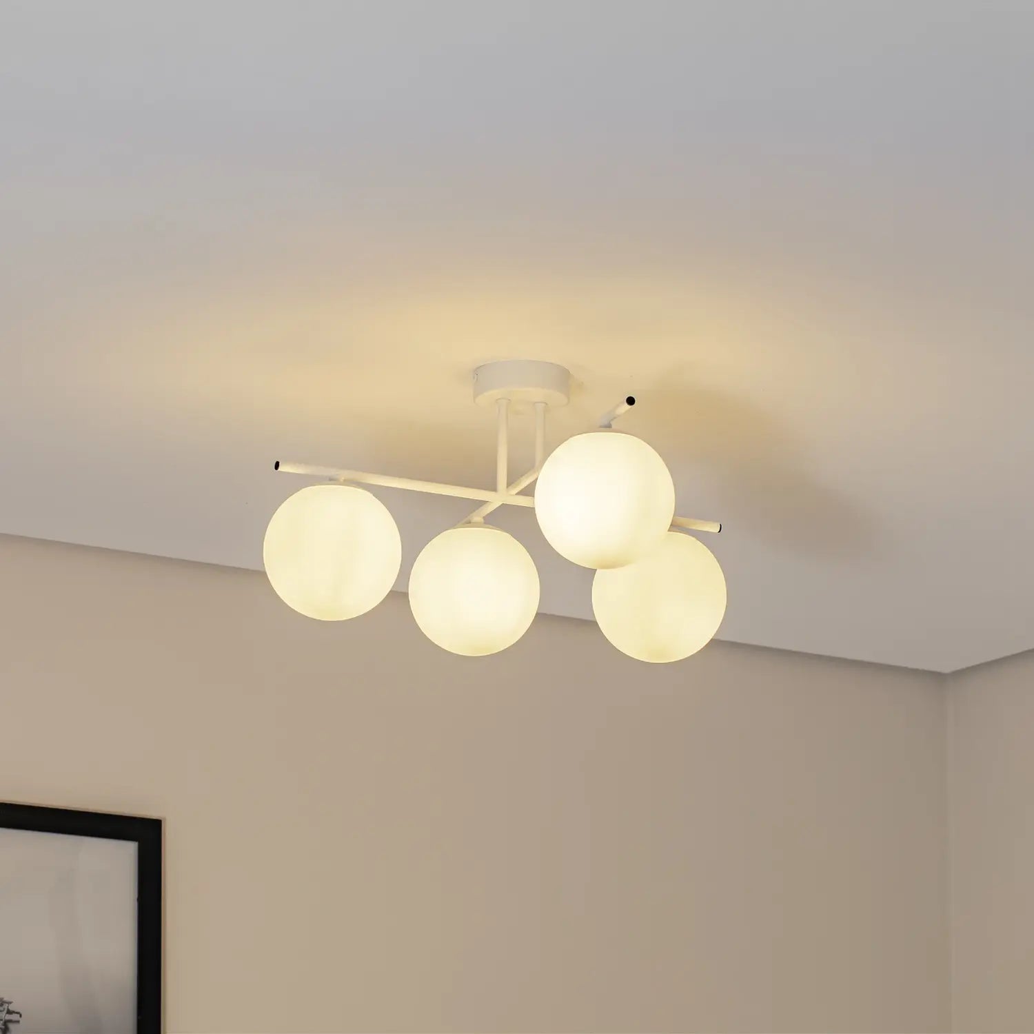 B-Ware Domiluce Deckenleuchte Aurora Lampe Weiß ø 50 Cm 4 Flammig Glas E14 Led Leuchte - 5905563004180