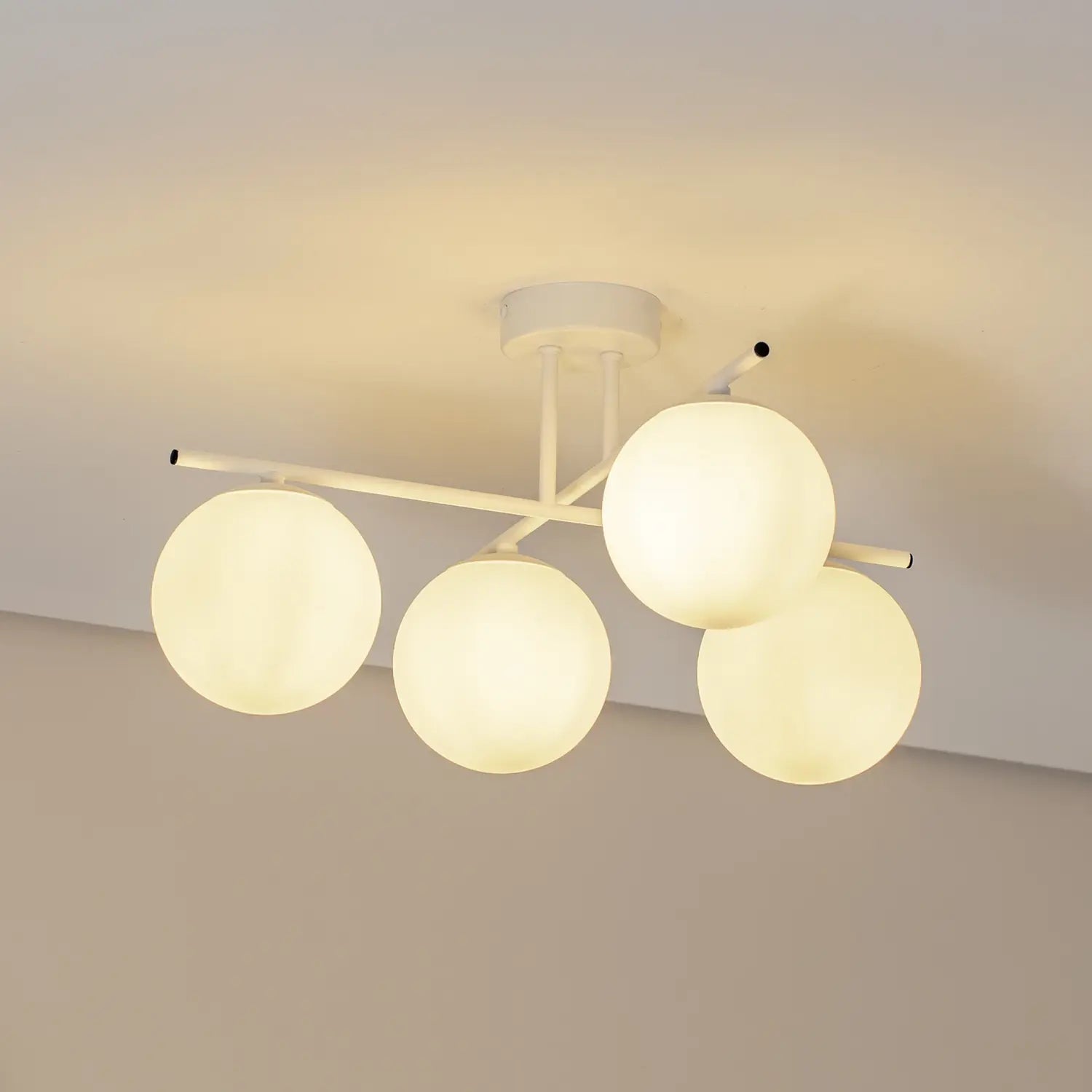B-Ware Domiluce Deckenleuchte Aurora Lampe Weiß ø 50 Cm 4 Flammig Glas E14 Led Leuchte - 5905563004180