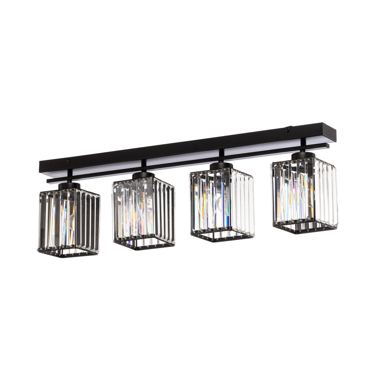 B-Ware Av 1795 4 Y Bsy Deckenleuchte Lampe Schwarz 4 Fl Balken E27 Kristallglas Eisen