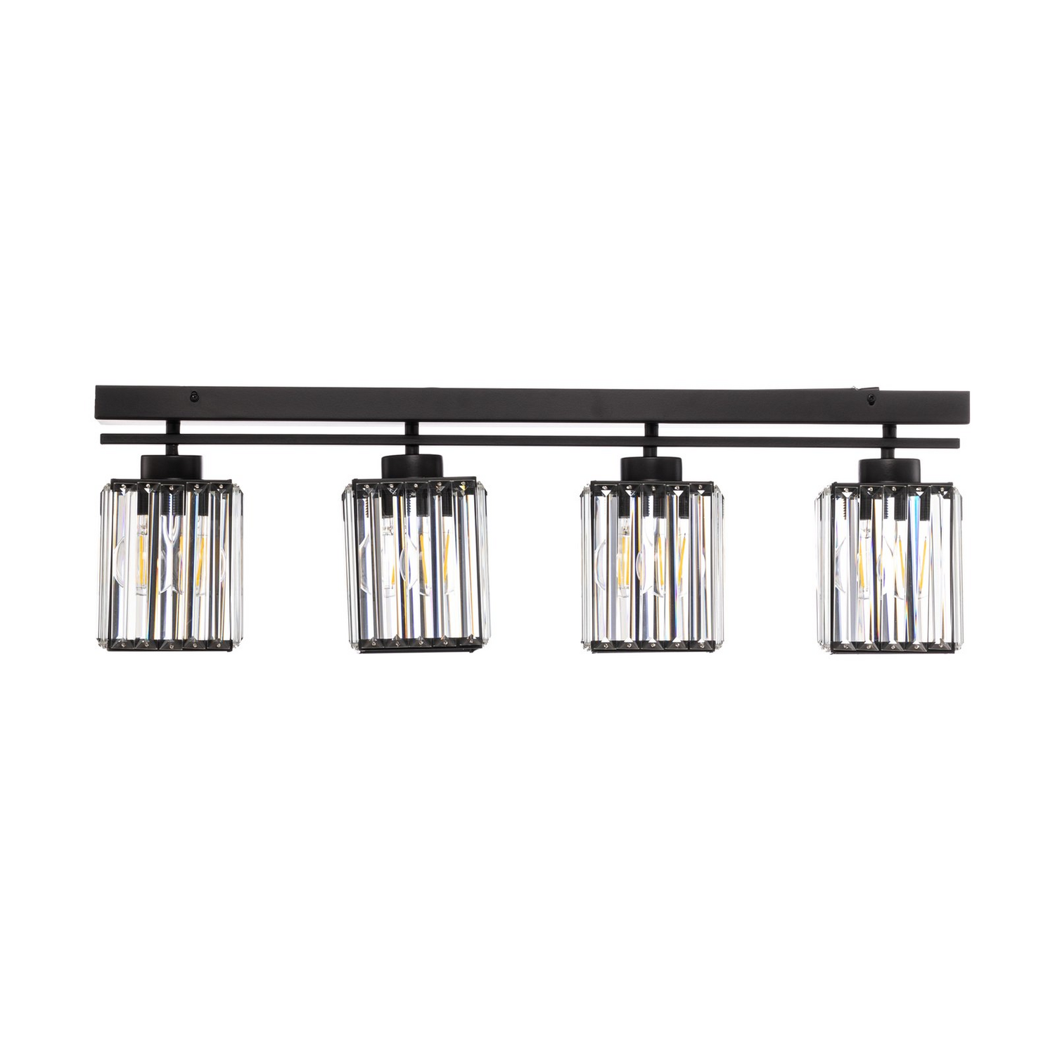 B-Ware Av 1795 4 Y Bsy Deckenleuchte Lampe Schwarz 4 Fl Balken E27 Kristallglas Eisen
