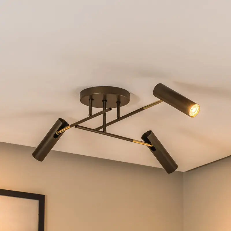 B-Ware Deckenleuchte Lampe Axion Deckenlampe 3 Flg Leuchte Led Titanfarben Stahl  - 5907812622671