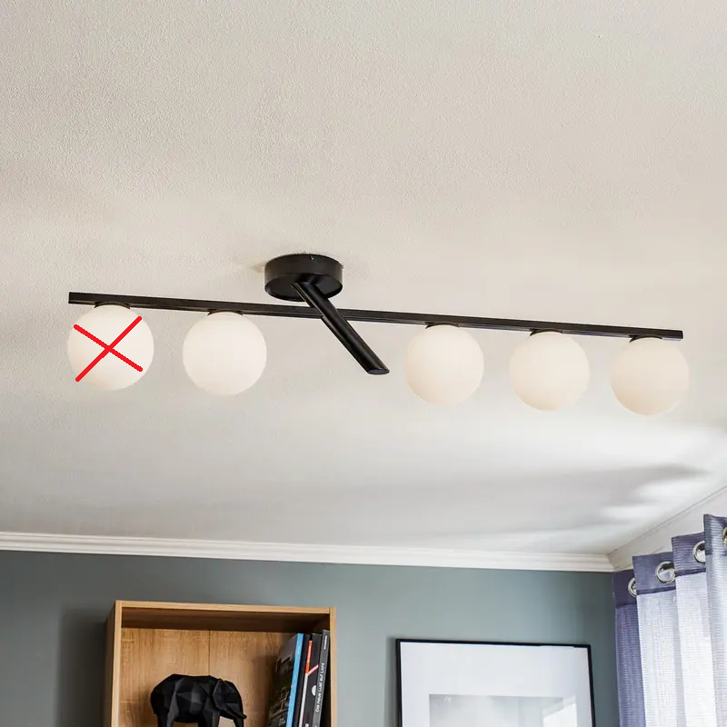 Baleo Deckenleuchte Lampe schwarz opal fünfflammig Beleuchtung SIEHE TEXT/FOTO - 5907554418662