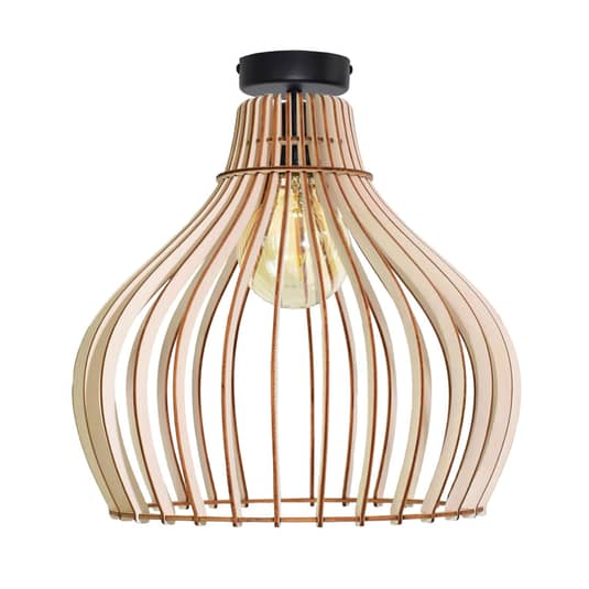 B-Ware Euluna Deckenlampe Barrel Deckenlampe Hängeleuchte Leuchte Hängend Schirm Holz