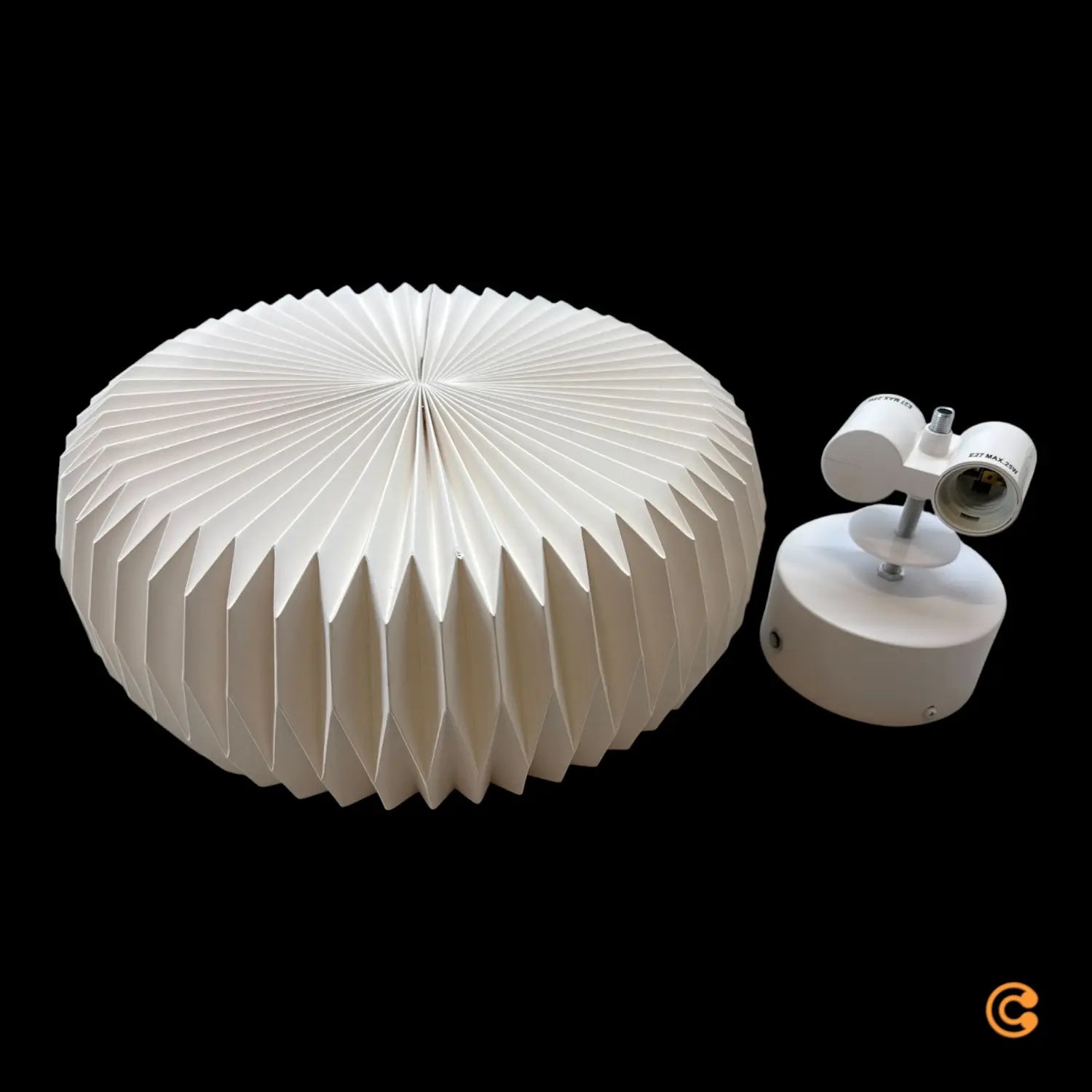 B-Ware Deckenleuchte Belloy 40 Lampe Leuchte Papierschirm Plissiert Weiß - 5704924018565