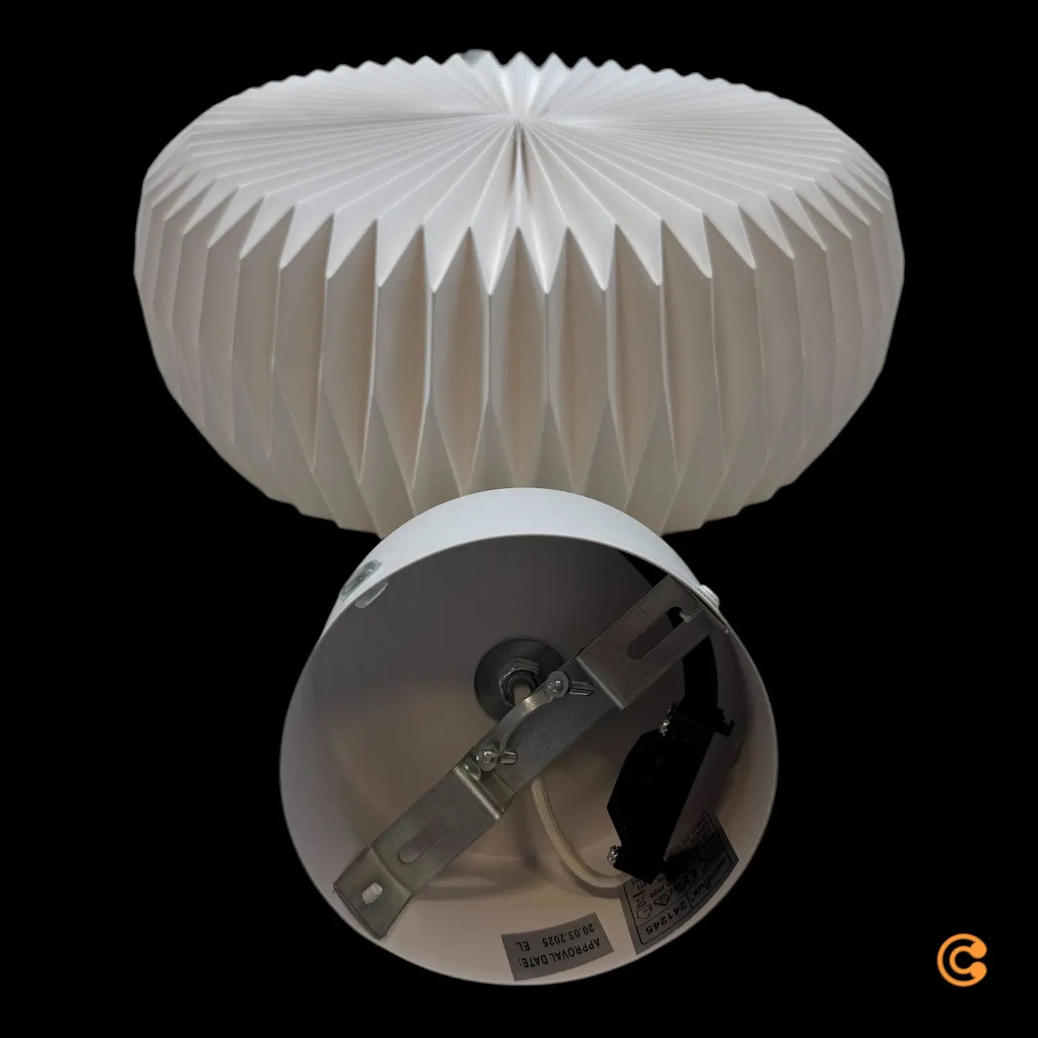 B-Ware Deckenleuchte Belloy 40 Lampe Leuchte Papierschirm Plissiert Weiß - 5704924018565