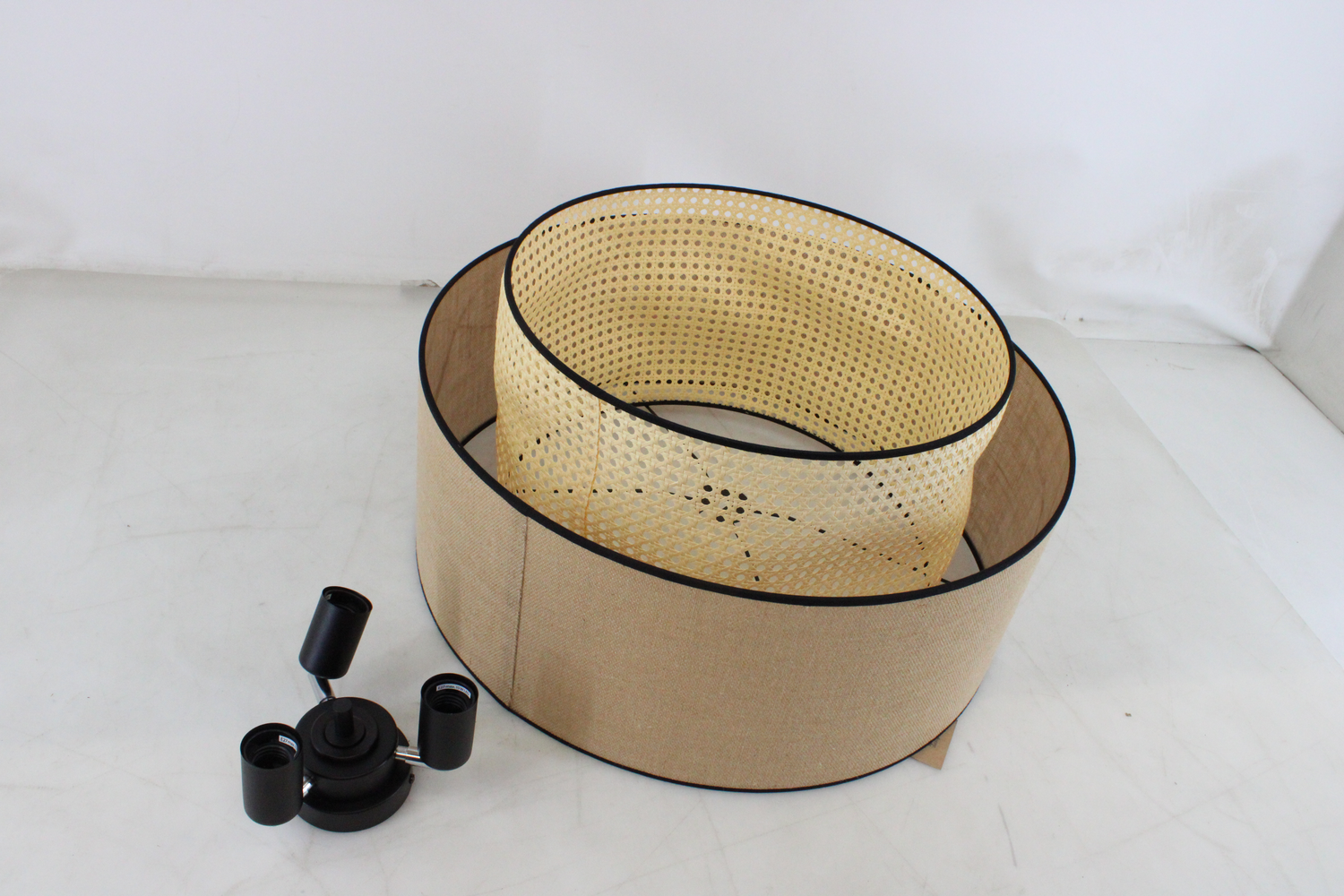 Deckenleuchte Big Boho Rattan Beige Schwarz Deckenlampe Lampe Leuchte Siehe Text B-Ware - 5903689184281