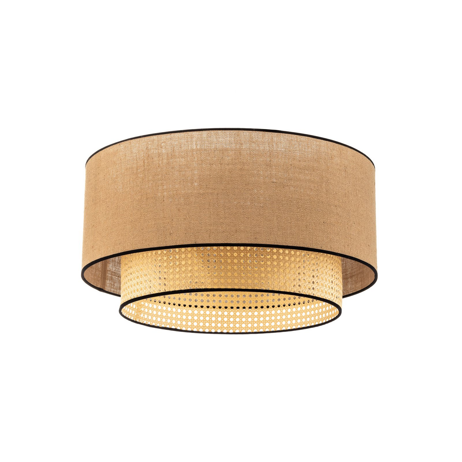 B-Ware Deckenleuchte Big Boho Rattan Beige Schwarz Deckenlampe Lampe Leuchte Spot Licht - 5903689184281