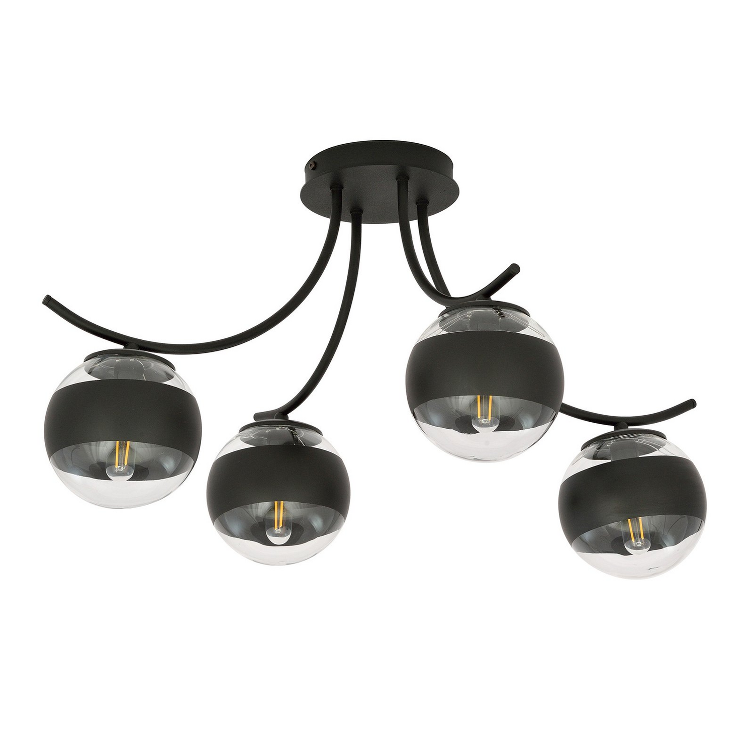 B-Ware Emibig Lighting Deckenleuchte Lampe Boston Schwarz Klar 4flg Beleuchtung - 5901738921573