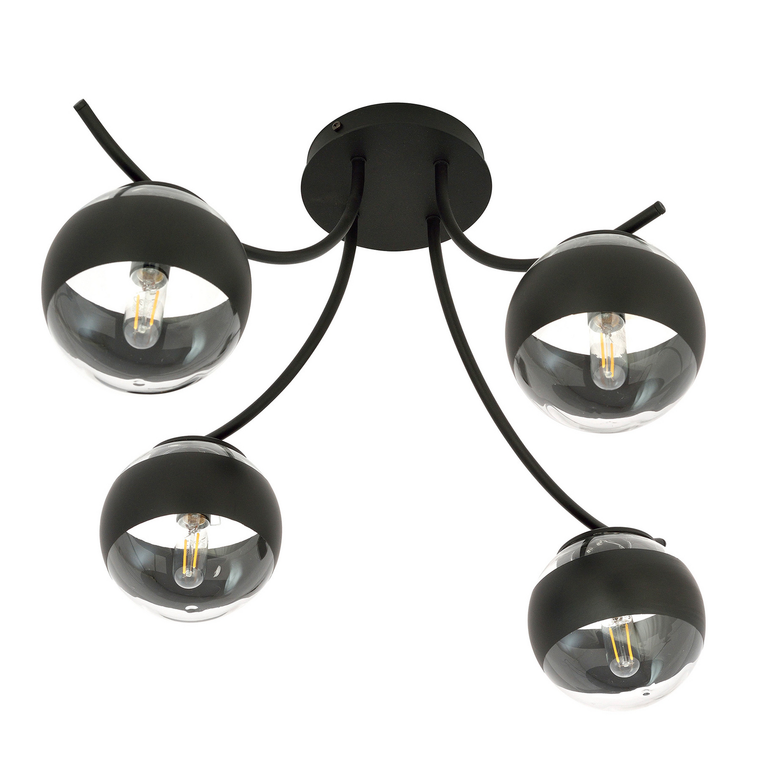 B-Ware Emibig Lighting Deckenleuchte Lampe Boston Schwarz Klar 4flg Beleuchtung - 5901738921573