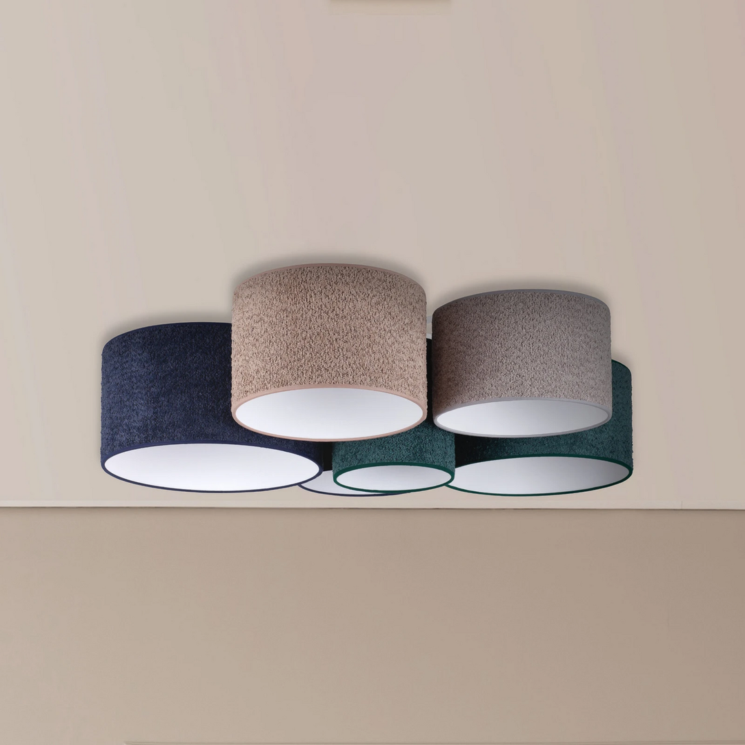 Euluna Deckenleuchte Boucle 6fl Blau/Grün/Cappuccino/Grau B-Ware