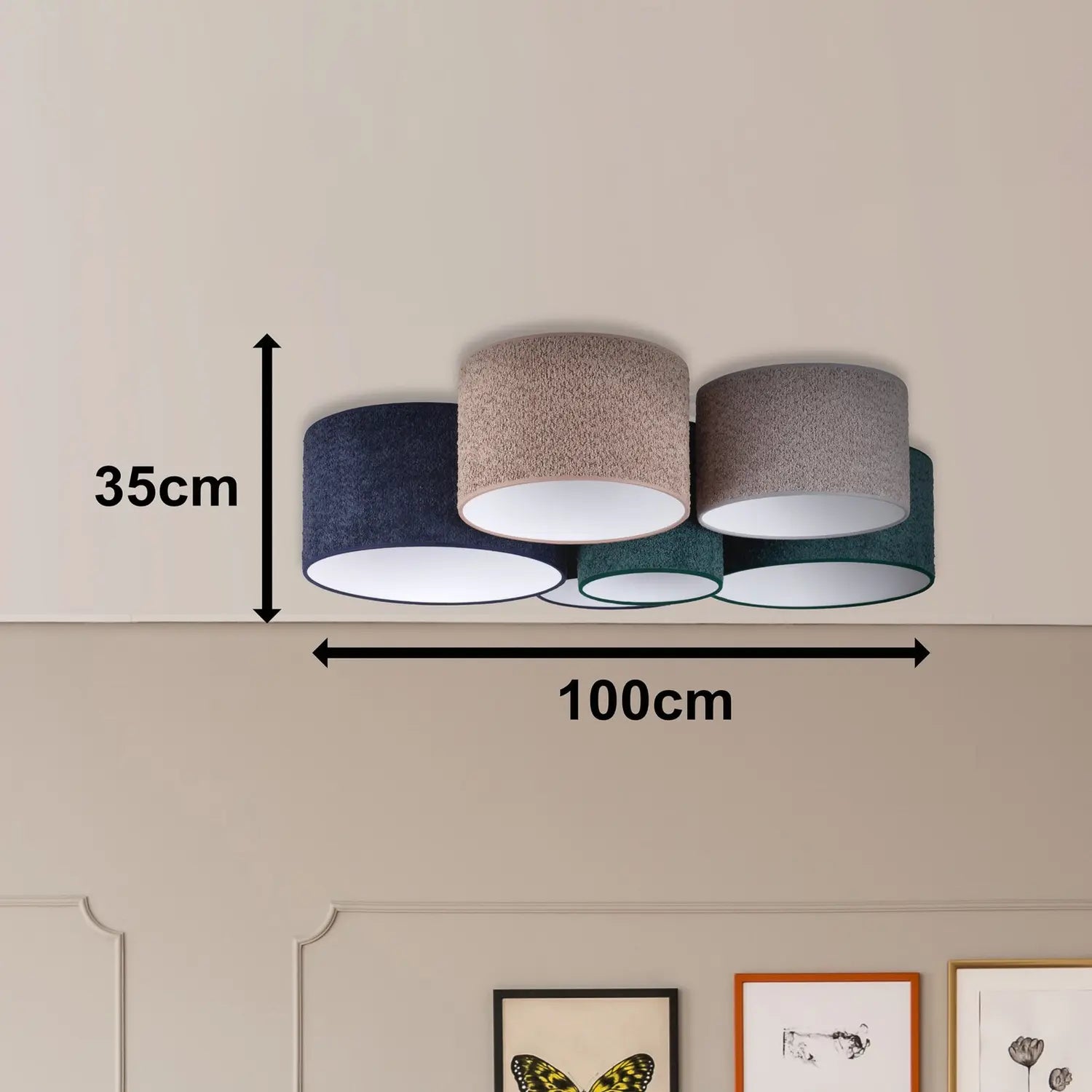 B-Ware Euluna Deckenleuchte Boucle 6fl Blau/Grün/Cappuccino/Grau741 - 5905317600668