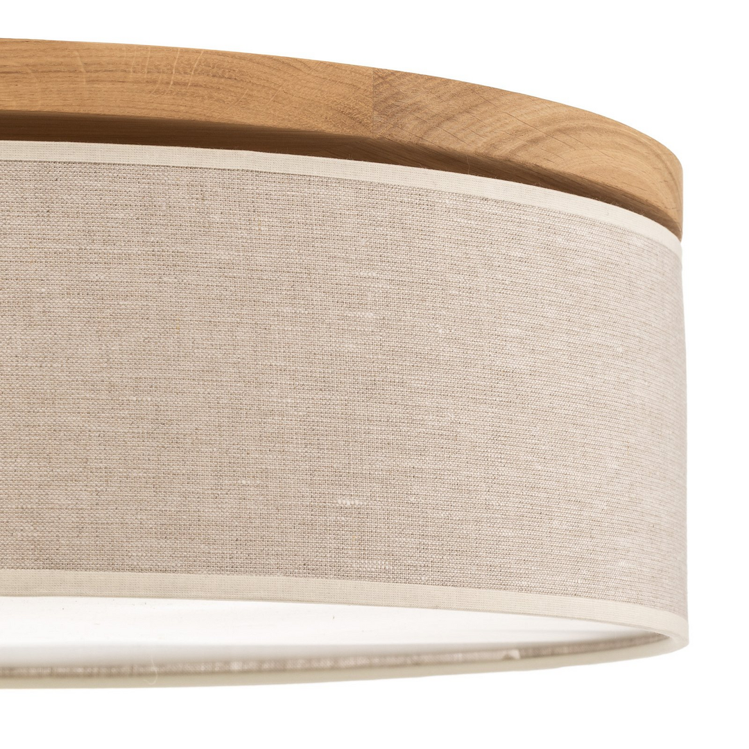 Euluna Deckenlampe Deckenlampe Lampe Leuchte Canvas Beige ø 48cm Höhe 16 Cm E27 B-Ware