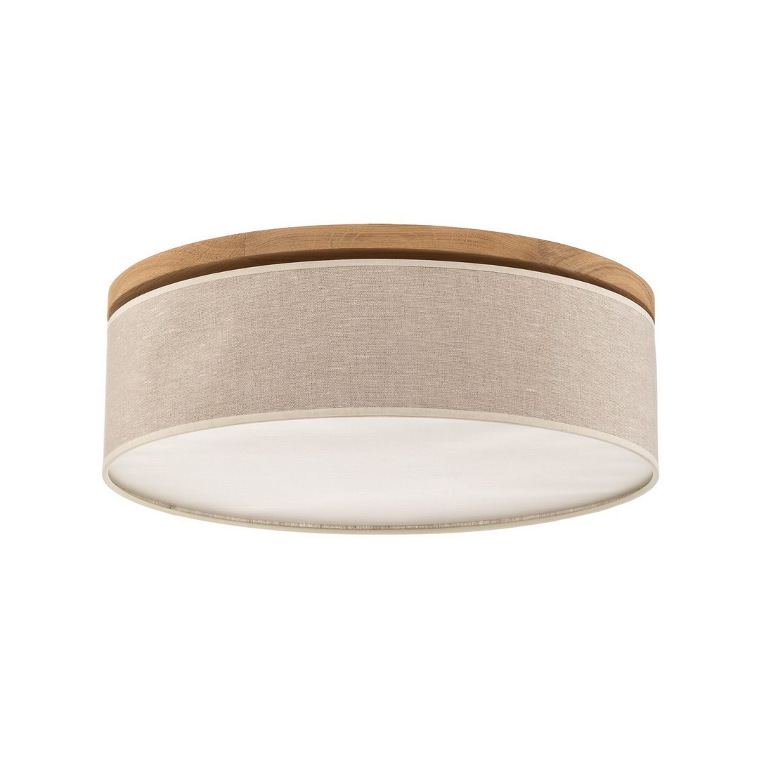 Euluna Deckenlampe Deckenlampe Lampe Leuchte Canvas Beige ø 48cm Höhe 16 Cm E27 B-Ware