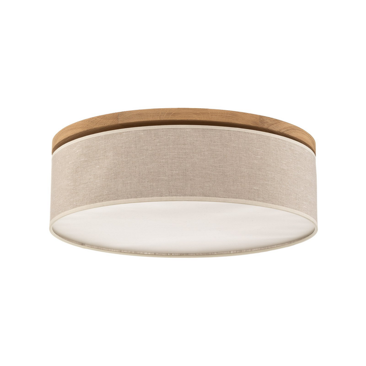 Euluna Deckenlampe Deckenlampe Lampe Leuchte Canvas Beige ø 48cm Höhe 16 Cm E27 B-Ware