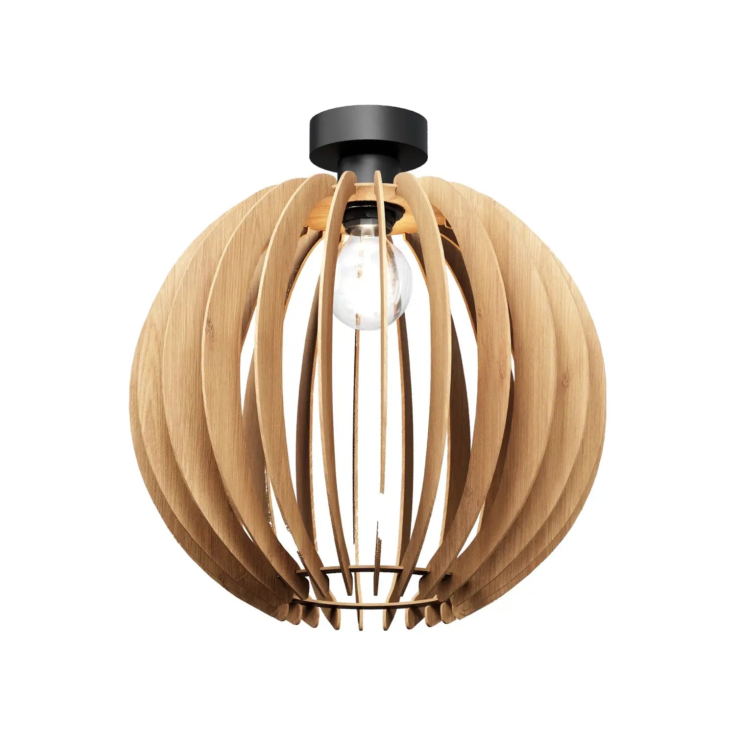 B-Ware Deckenleuchte Lampe Clay Birke Schwarz Holzleuchte E27 Led Skandinavisch ø 40 Cm - 5903148544380