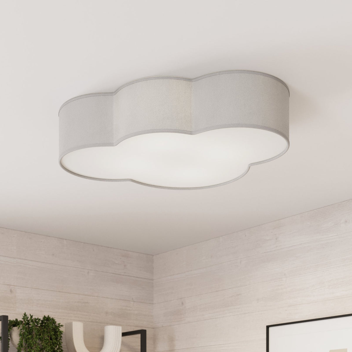 Euluna Deckenleuchte Cloud Hängelampe Deckenlampe Lampe E27 Stoff Metall grau - 5901780531454