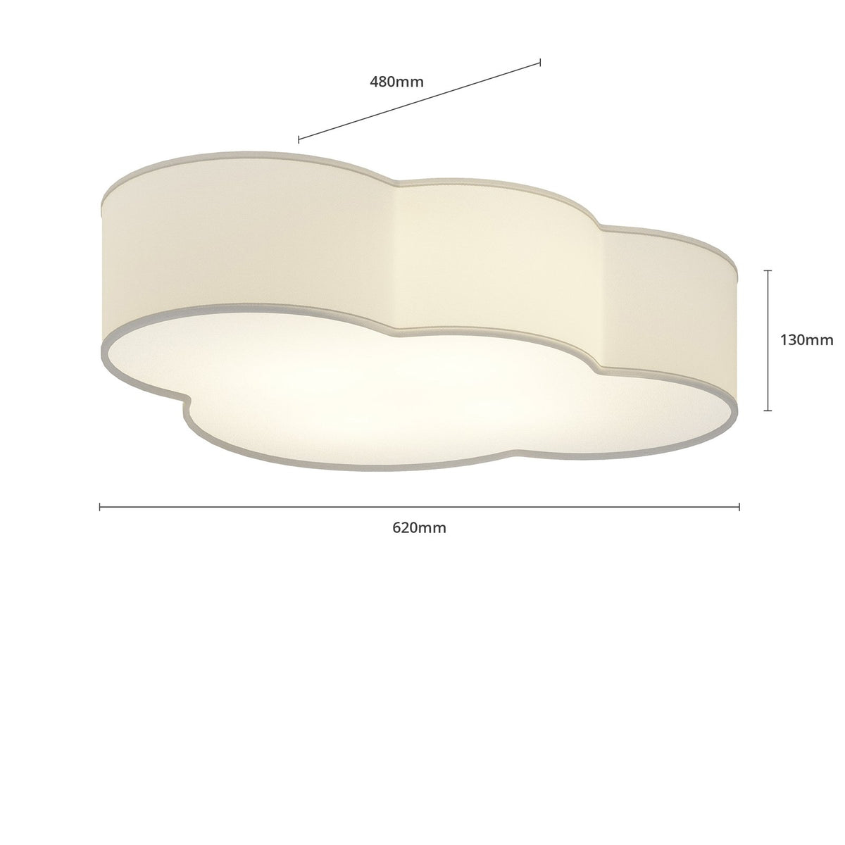 Euluna Deckenleuchte Cloud Hängelampe Deckenlampe Lampe E27 Stoff Metall grau - 5901780531454