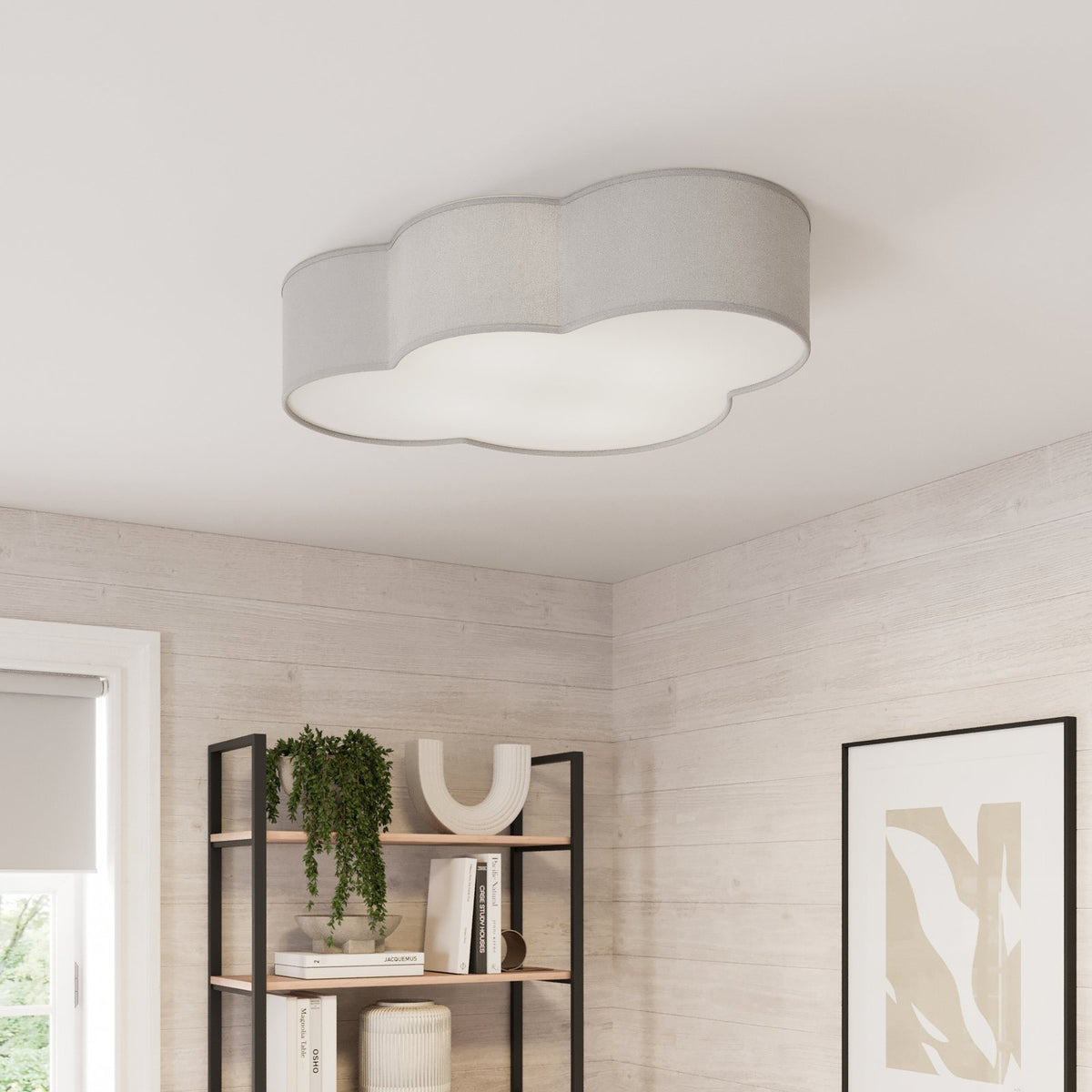 Euluna Deckenleuchte Cloud Hängelampe Deckenlampe Lampe E27 Stoff Metall grau - 5901780531454