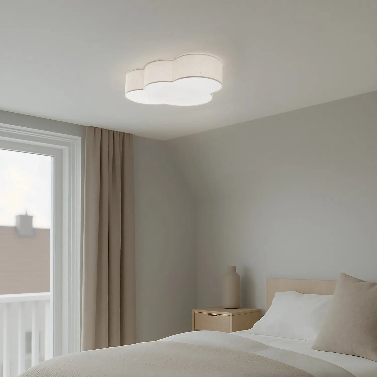 B-Ware Deckenleuchte Lampe Wolke Cloud Textil Beige 63 Cm E27141 - 5901780543365