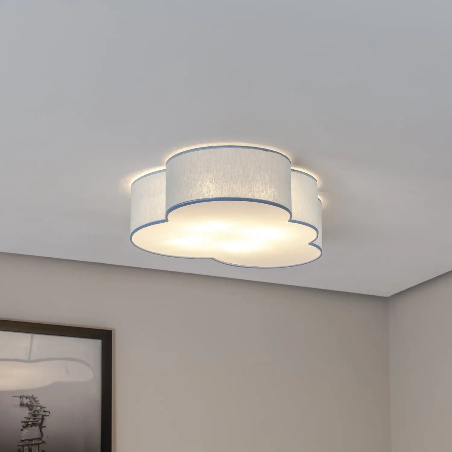 B-Ware Cloud Deckenleuchte Wolke Lampe Blau Textil E27 Kinderzimmer Beleuchtung  - 5901780560713