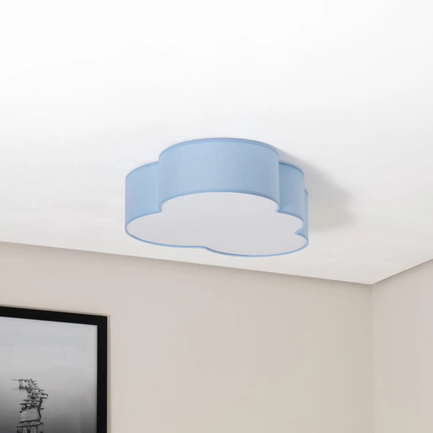 B-Ware Cloud Deckenleuchte Wolke Lampe Blau Textil E27 Kinderzimmer Beleuchtung  - 5901780560713
