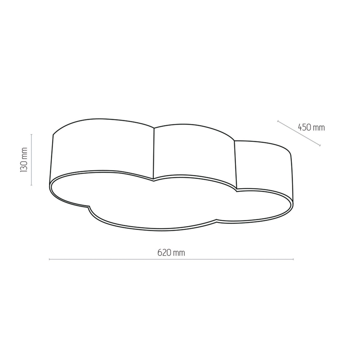Deckenleuchte Cloud Lampe Wolke rosa 63 cm Textil Wolke E27 - 5901780560720