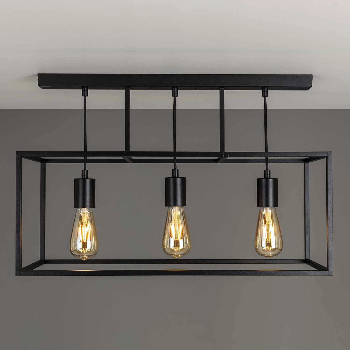 Cubic³ Deckenleuchte Lampe Hauptbeleuchtung schwarz Messing dreiflammig E27 - 8021035015342