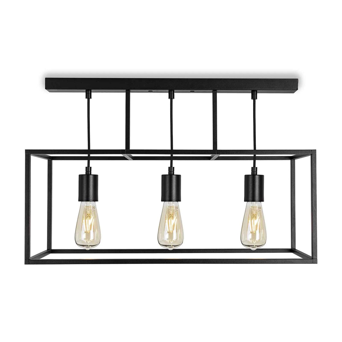 Cubic³ Deckenleuchte Lampe Hauptbeleuchtung schwarz Messing dreiflammig E27 - 8021035015342