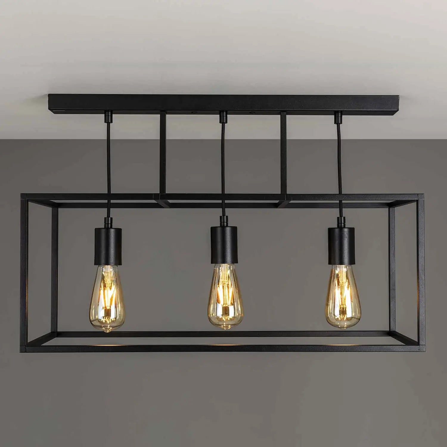 B-Ware Cubic³ Deckenleuchte Lampe Hauptbeleuchtung Schwarz Messing Dreiflammig E27  - 8021035015342