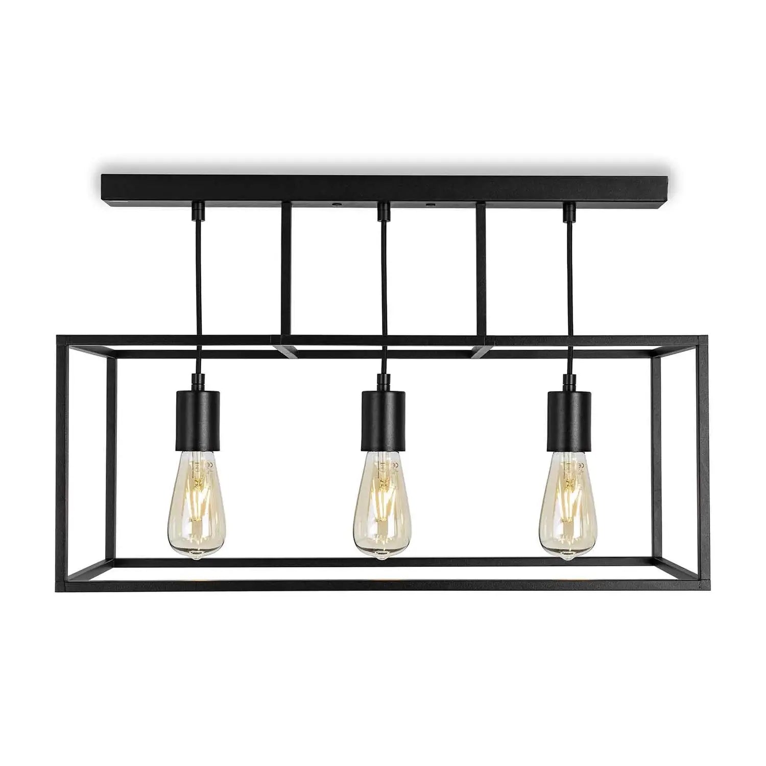 B-Ware Cubic³ Deckenleuchte Lampe Hauptbeleuchtung Schwarz Messing Dreiflammig E27  - 8021035015342