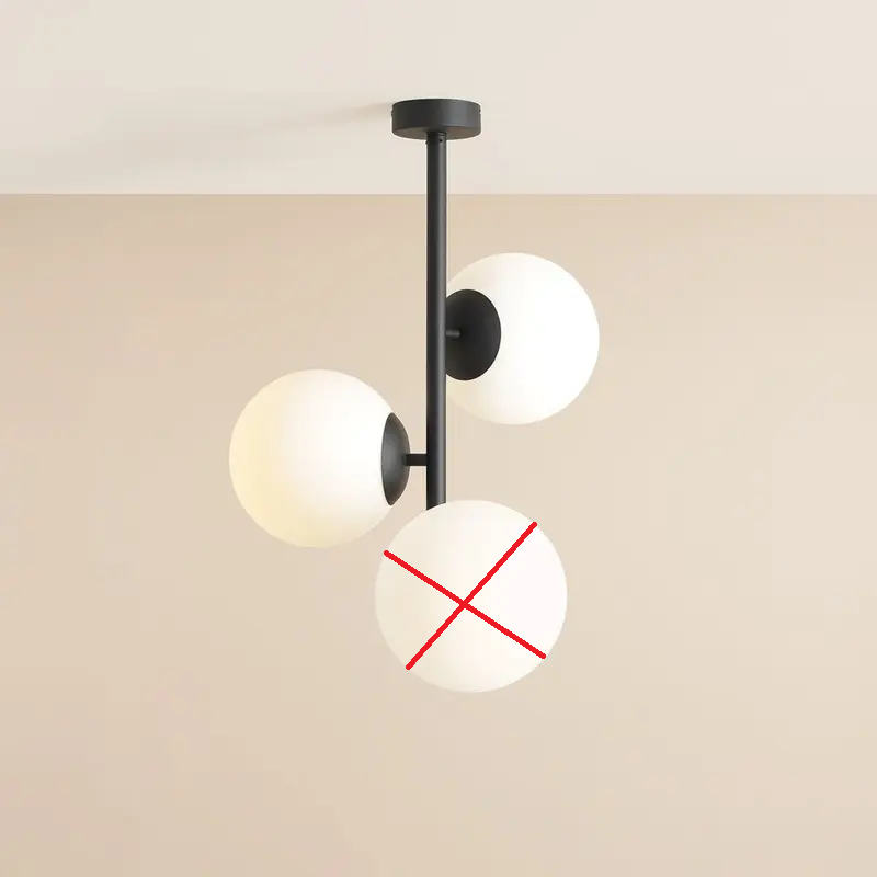 Dione Deckenleuchte Lampe Deckenlicht opal schwarz 3 flammig SIEHE TEXT/FOTO - 5904798657505