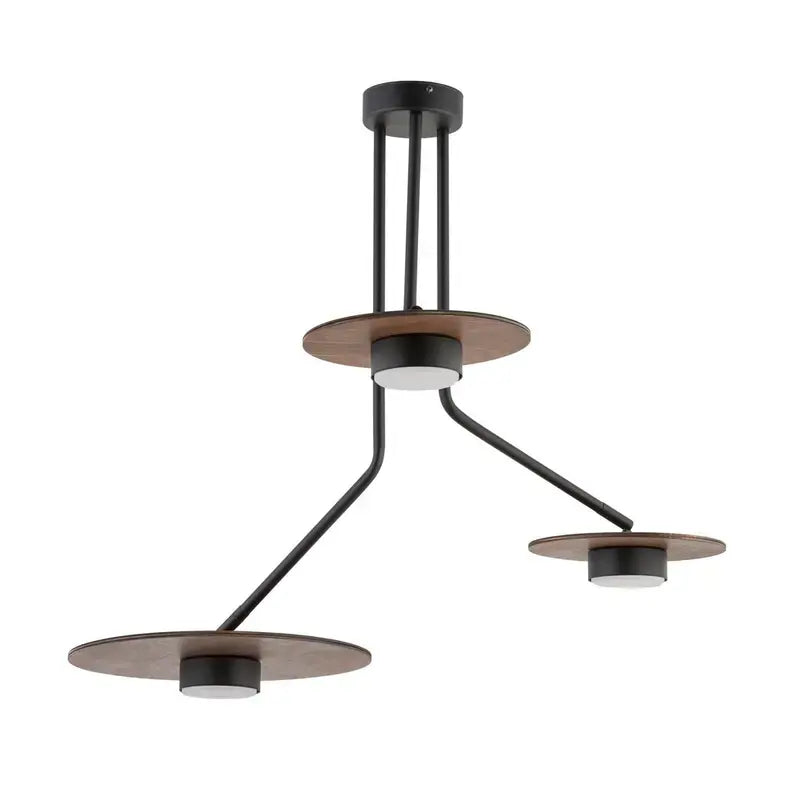 B-Ware Nowodvorski Lighting Deckenleuchte Disk Mit Holzelementen Dreiflammig Gx53 S869