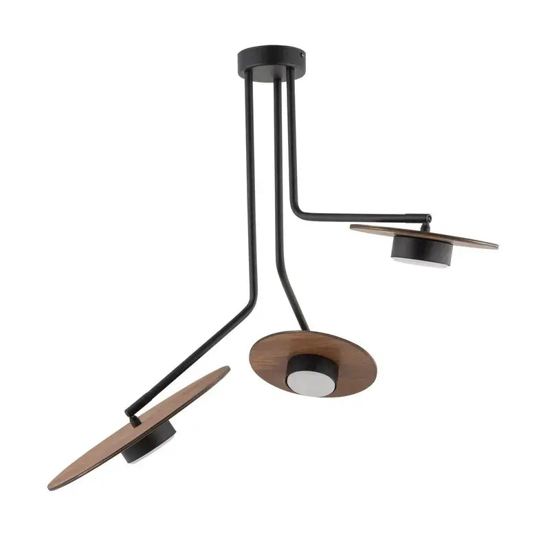 B-Ware Nowodvorski Lighting Deckenleuchte Disk Mit Holzelementen Dreiflammig Gx53 S869